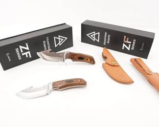 Make: Kratos Company
Model: ZFS3
Caliber: 2 Knife Bundle
Barrel: 3.2
Condition: New
A BEVEL SHARP-EDGE KNIFE DESIGNED FOR EVERYDAY USAGE. Our hunting knives with gut hook features a 20-degree double bevel sharp durable edge that cuts more effectively with less effort and a gut hook for a quick precise skinning and field dressing. 2 new knives in boes.