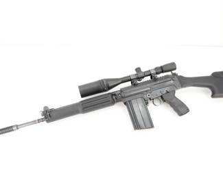 Make: Entreprise Arms
Model: STG58C
Caliber: 7.62MM
Action: Semi
Barrel: 22.5
Bore: Frosty
Serial # E21819
Condition: Very Good
Only manufactured from 2000-2009. These exceptional rifles are engineered to deliver unmatched precision, durability, and power for discerning shooters. Chambered in 7.62mm (308) This rifle features a 22.5” barrel with muzzle break and is Paired with a Sightron 4-16 x 32 scope. This Rifle Remains in very good condition showing normal signs of use and wear. Mag has a chip