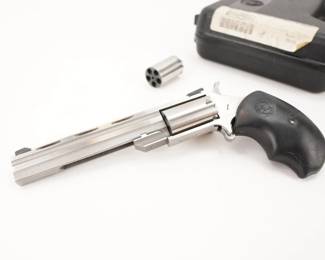 Make: North American Arms
Model: NAA-MM-C
Caliber: .22 MAGNUM
Action: SA
Barrel: 4
Bore: Bright
Serial # Y5046
Condition: Great
North American Arms firearms are the perfect choice for any outdoor enthusiasts looking to add some firepower to their armature. Chambered in the powerful .22 MAG this revolver is in very good condition, showing normal signs of use and wear.