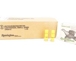 Make: Remington
Model: 250 Rounds
Caliber: 20 GA
10 Boxes of 25 (250 Total) of Remington Game Load 20 GA 2 3/4 inches, 2 1/2 DR. EQ., 7/8 OZ Shot, 8 Shot.