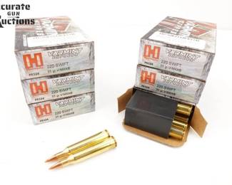 Make: Hornady
Model: 120 Rounds Varmit Express
Caliber: 220 SWIFT
Condition: New
6 boxes of (20) rounds of Hornady 55 GR Varmit Express V-MAX 220 Swift ammo. 