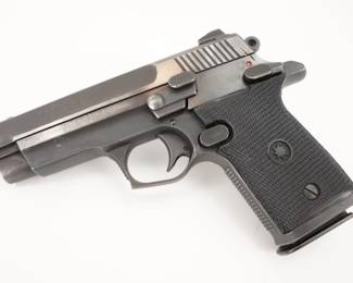 Make: Star
Model: Firestar
Caliber: 9mmx19
Action: Semi
Barrel: 3.3
Bore: Bright
Serial # 2093367
Condition: Very Good
Importer: INTERARMS
The Star Firestar is a series of single-action semi-automatic pistols consisting of four models that received the 1991 Handgun of the Year Award from Guns & Ammo magazine. The Firestar was available in 9 mm Para. This pistol is in very good condition showing normal signs of use and wear. 