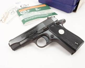 Make: Colt
Model: Government MK IV/series
Caliber: 380 Auto
Action: Semi
Barrel: 3.25
Bore: Bright
Serial # RR36163
Condition: Excellent
Country: Pistol
The Colt Government Mark IV Series 80 380 Auto 3.25” is a compact and reliable semi-automatic pistol that embodies the legacy of the iconic Colt 1911 while offering modern features and a more manageable size. This pistol has a manufactured date of 1993 and is sold with a factory case. This pistol remains in excellent condition showing normal signs of use and wear.
