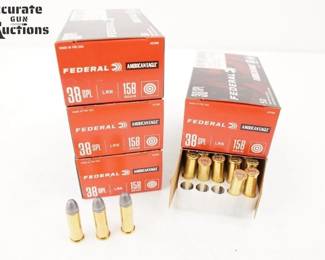 Make: Federal
Model: 250 Rounds American Eagle
Caliber: ..38 SPL
Condition: New
5 boxes of (50) Rounds of Federal American Eagle 158 GR .38 SPL ammo.