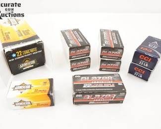 Make: Misc. 22LR Ammo
Model: 850 Rounds
Caliber: .22 LR
1 Box of 500 Armscor 40GR Standard Velocity Soild Point, 5 Boxes of 50 Blazer 40GR and 2 boxes of CCI Quiet 22 40GR Lead Round nose