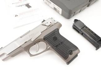 Make: Ruger
Model: P89
Caliber: 9mmx19
Action: Semi
Barrel: 4.5
Bore: Bright
Serial # 313-85724
Condition: Great
The Ruger P series is a line of centerfire semi-automatic pistols made by Sturm, Ruger & Company produced from 1985 to 2013.this P89 is chambered in 9mm and sold with two mags and the factory case. The pistol is in very good condition, showing normal signs of use and wear. 