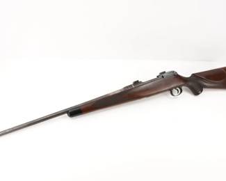 Make: Remington
Model: 1917
Caliber: 30-06
Action: Bolt
Barrel: 25
Bore: Dark
Serial # NSN
Condition: Very Good
This sporterized 1917 is chambered in 30-06 and features a 25" barrel and upgraded wooden stock. The rifle is in very good condition, showing normal signs of use and wear. 