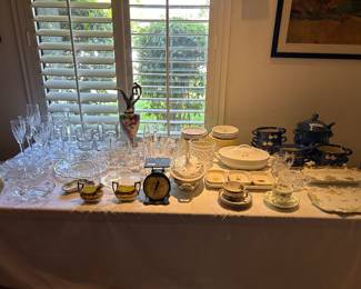 Glassware and porcelain serving pieces