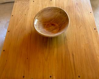 Coffee table and hand turned wooden bowl