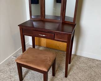 Small vanity with bench