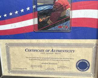Jeff Gordon signed memorabilia