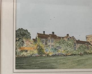 Glyndebourne (Opera Festival). Watercolor. Signed by Artist John Moss. Photo 2 of 3.