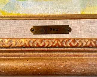 Le Pho Floral Still Life. Oil on Canvas. Signed by Artist. Measures 14" x 17". Photo 2 of 3.