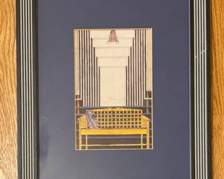 Design for "The Dug Out: Yellow Chair, 1917" Charles Rennie Mackintosh (1868-1926). Photo 1 of 2.