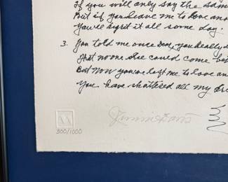 "You Are My Sunshine," Illustrated Lyrics. Signed & Numbered Print. Photo 2 of 2.