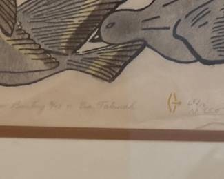 "Snow Bunting," Signed & Numbered Lithograph #16/43. Photo 3 of 4.