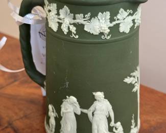 Wedgwood Green & White Jasperware Pitcher. Photo 1 of 2.