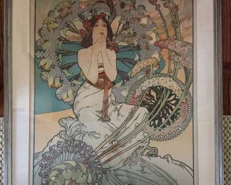 "Monaco - Monte-Carlo," Original Color Lithograph Travel Poster, 1897. Alfons Marie Mucha (Czech 1960 - 1939).