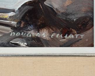 "Silhouette in Blue," Nova Scotia. Oil on Canvas. Measures 12" x 18". Photo 2 of 2.