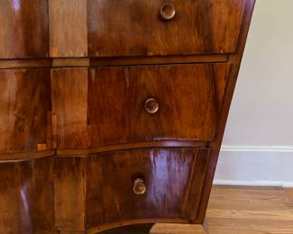 Art Deco / Biedermeier Style 4-Drawer Chest of Drawers. Measures 54" W x 24" D x 38" H. Photo 3 of 6.