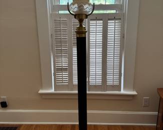 Art Deco Glass Shade Torchiere Floor Lamp. Photo 1 of 3.
