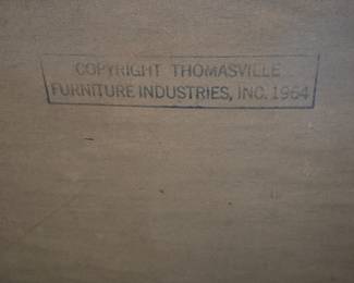 Pair of Vintage MCM Thomasville Walnut Side Table / Bedside Tables. Each Measures 26" W x 17" D x 23" H. Photo 3 of 3.