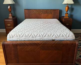 Art Deco Full Sleigh Bed. Photo 1 of 2.