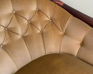 Walnut Art Deco Tub Chair Reupholstered In Velvet Fabric. Sir Andrew's Final Purchase - Never USED. Photo 2 of 3.