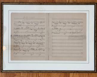 Music Score Signed by English Composer, Sir Edward William Elgar (1857–1934).