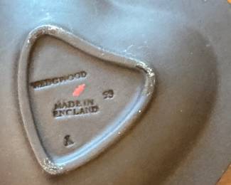 Wedgwood Black Jasperware Heart Shape Pin Dish. Photo 2 of 2.