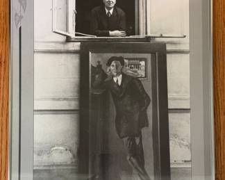 Alban Berg Poster of Alban Berg Posing with Oil Painting By Arnold Schoenberg. Photo 1 of 2.