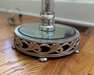 Etched Glass Touchier Floor Lamp with Glass Shade. Photo 4 of 4.