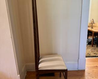 Pair of Arts & Crafts High Back Chairs In The Style of Charles Rennie Mackintosh. Each Measures 18" W x 15" D x 60". Photo 3 of 4.