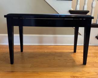 Ebonized Wood Piano Bench.