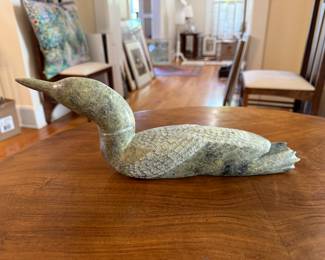 Hand-Carved Stone Loon.