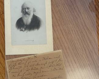Handwritten Note by Johannes Brahms.