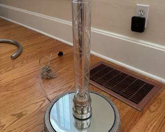 Etched Glass Touchier Floor Lamp with Glass Shade. Photo 3 of 4.