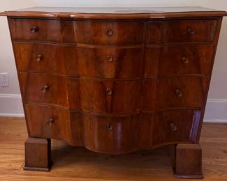 Art Deco / Biedermeier Style 4-Drawer Chest of Drawers. Measures 54" W x 24" D x 38" H. Photo 1 of 6.