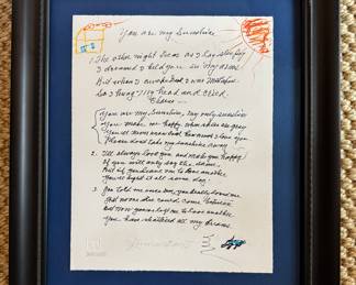 "You Are My Sunshine," Illustrated Lyrics. Signed & Numbered Print. Photo 1 of 2.