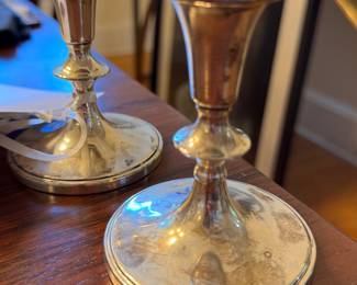 Pair of Cartier Sterling Silver Candleholders. Photo 1 of 2.