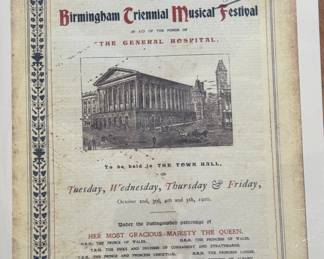 Birmingham Triennial Musical Festival Program Signed by Edward Elgar.