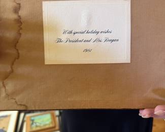 Painting of White House to Sir Andrew Davis from President and Mrs Reagan. Photo 2 of 2.