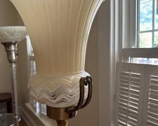 Art Deco Glass Shade Torchiere Floor Lamp. Photo 3 of 3.