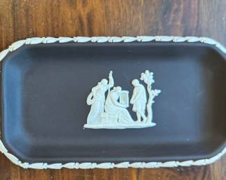 Wedgwood Black Jasperware Trinket Dish. Photo 1 of 2.