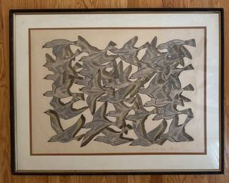 "Snow Bunting," Signed & Numbered Lithograph #16/43. Photo 1 of 4.