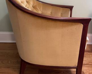 Walnut Art Deco Tub Chair Reupholstered In Velvet Fabric. Sir Andrew's Final Purchase - Never USED. Photo 3 of 3.