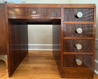 MCM Desk with Chrome Drawer Pulls. Photo 1 of 2.