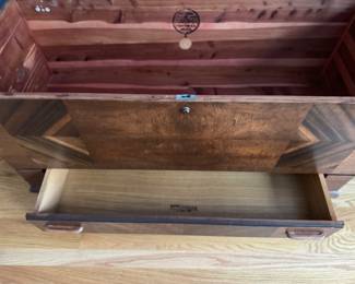 Lane Art Deco Style Cedar Chest. Measures 47" W x 19" D. Photo 3 of 4.