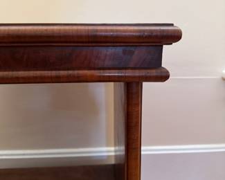 Antique Burled Walnut Side Table. Measures 15" W x 30" D. Photo 2 of 3.