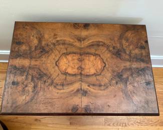 Antique Burled Walnut Side Table. Measures 15" W x 30" D. Photo 3 of 3.
